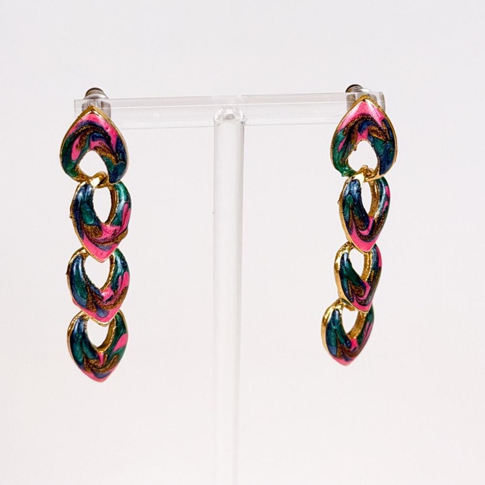 Deadstock Claire's Chunky Enamel Dangly Earrings